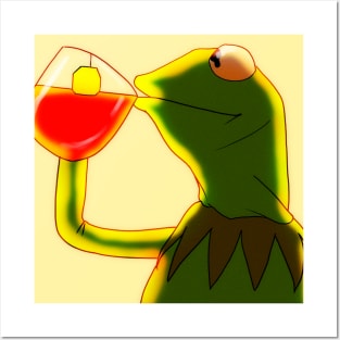 Kermit Drinking tea Posters and Art